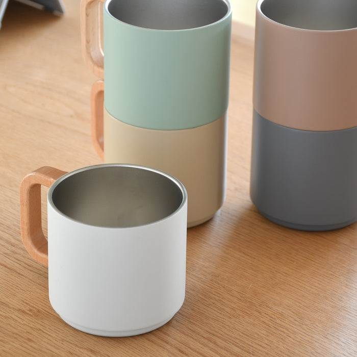 積み重ねられる真空マグカップ350(ホワイト)