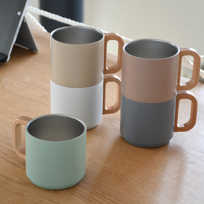 積み重ねられる真空マグカップ350(ブルーグリーン)