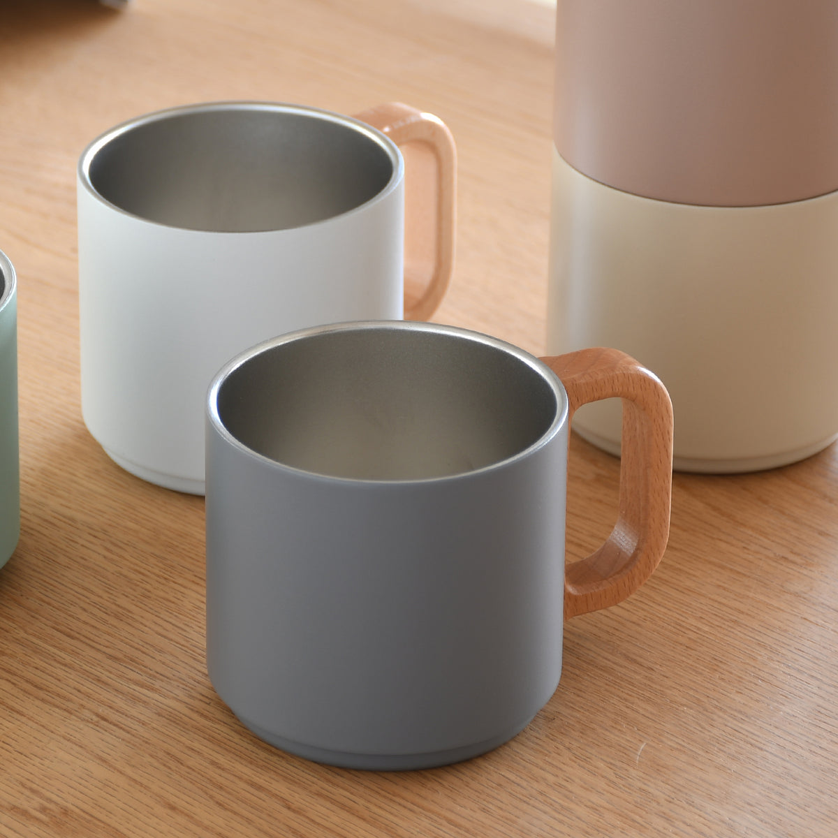 積み重ねられる真空マグカップ350(グレー) — PEARL LIFE 公式