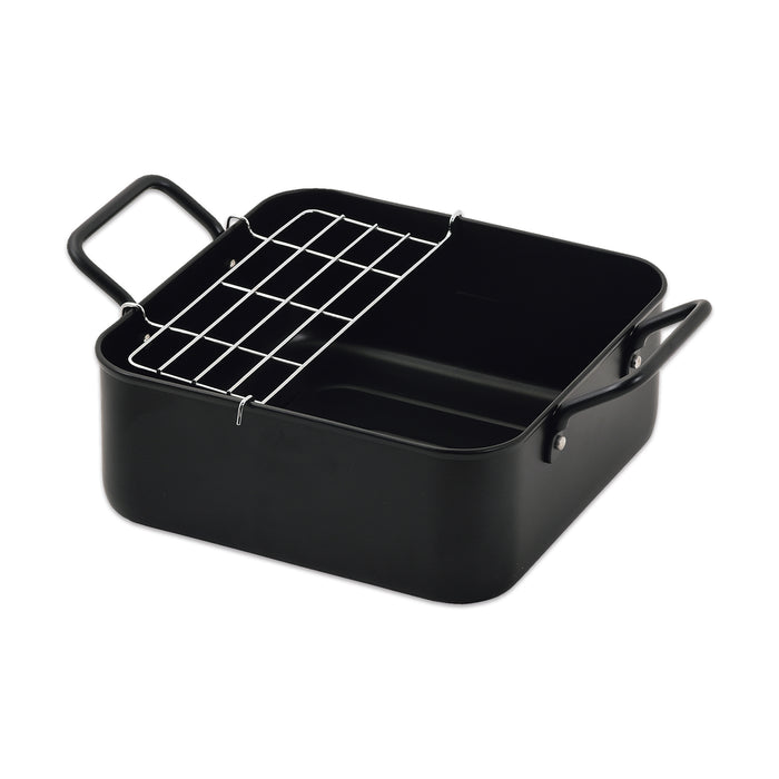 ワイドなIH対応鉄製正方型天ぷら鍋20×20cm(アミ付)