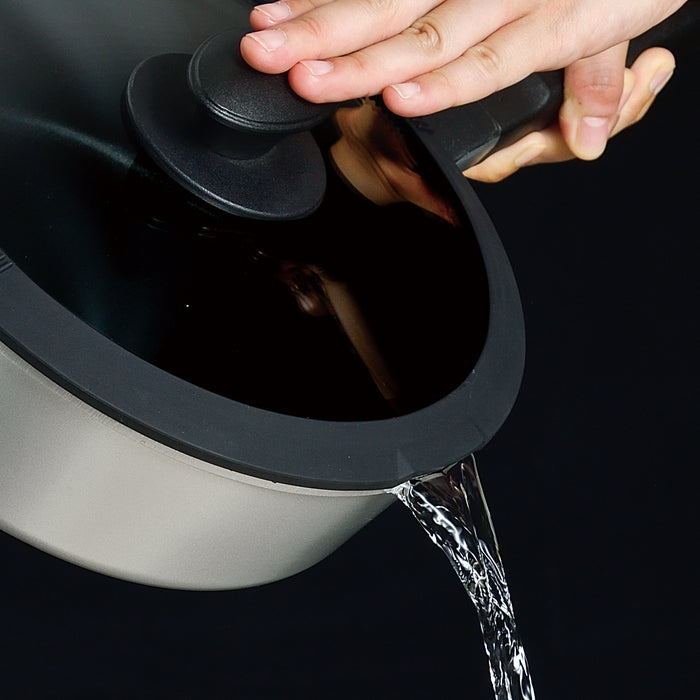 さっと湯切りができるシリコーン縁巻ガラス蓋24cm