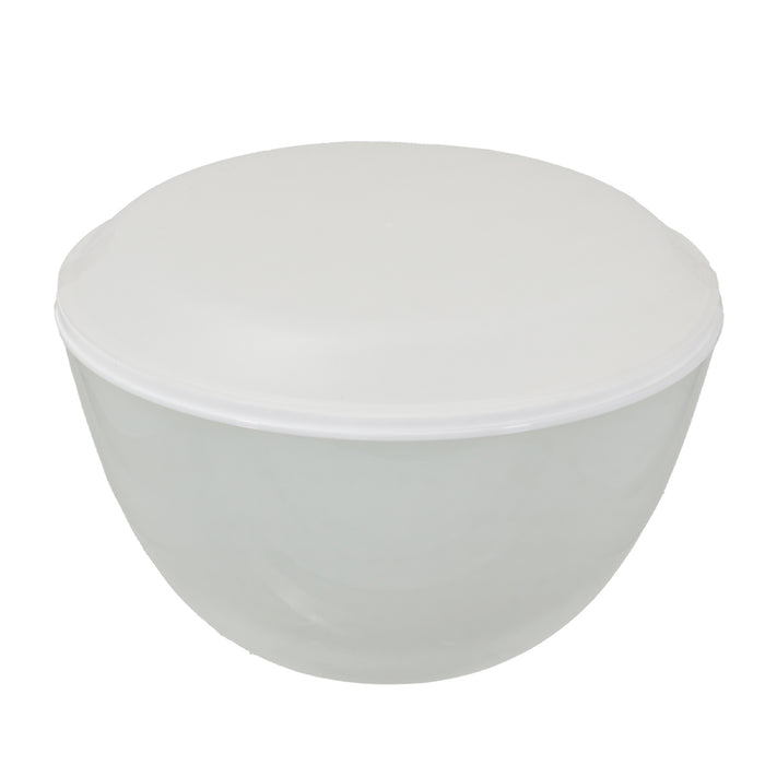 ララシャイン 抗菌耐熱カラーボウル19cm･ザル･フタ3点セット(クリアグリーン)