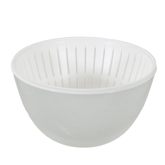 ララシャイン 抗菌耐熱カラーボウル19cm･ザル･フタ3点セット(クリアグリーン)