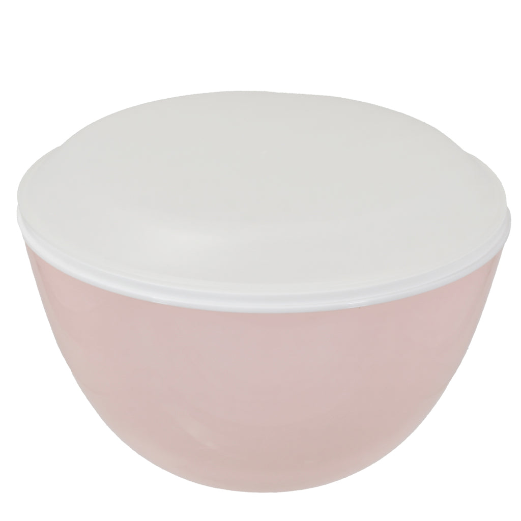 ララシャイン 抗菌耐熱カラーボウル19cm・ザル・フタ3点セット(クリア