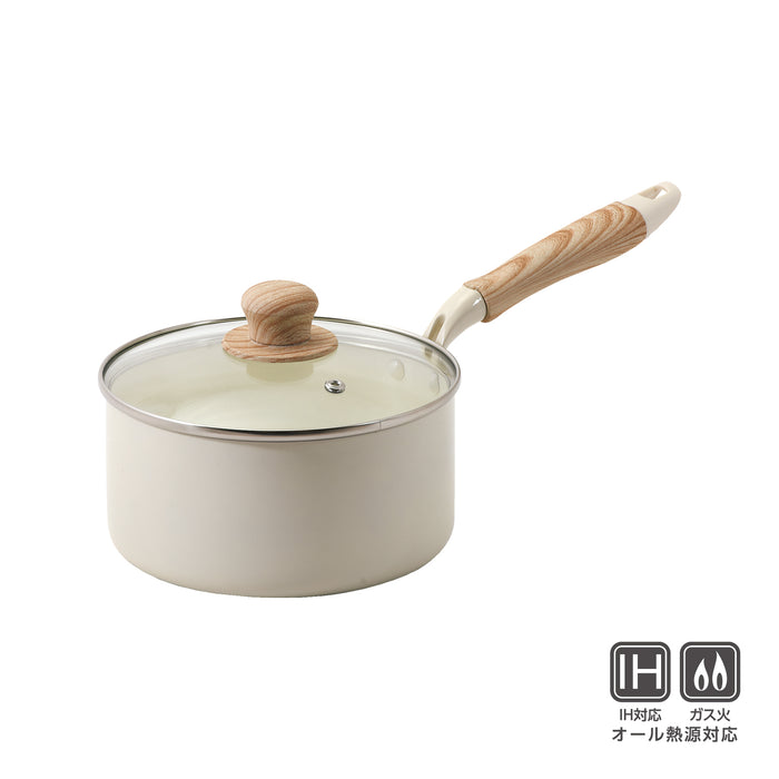 セラミール IH対応ガラス蓋付深型片手鍋18cm