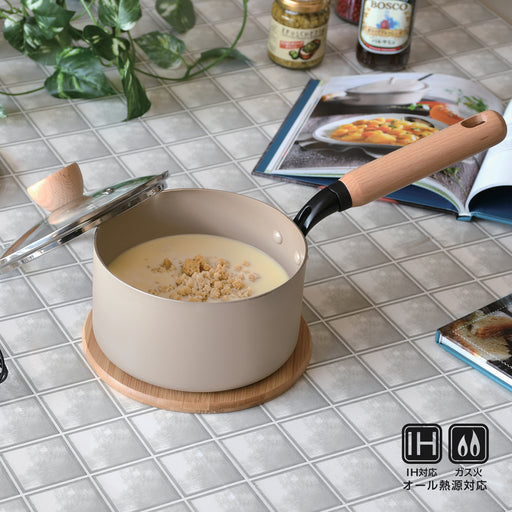 ホワイト 両手鍋 オール熱源対応*5 パール金属 18cm 卓上鍋 軽くて割れない IH・ガス火対応 土鍋風