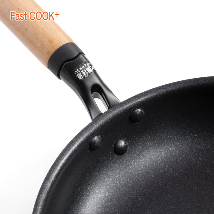 ファストクック+ 2層鋼ダイヤモンドコート木柄フライパン26cm