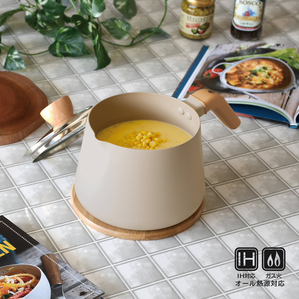 スプル ふっ素加工IH対応ガラス蓋付マルチポット17cm(2.3L) — PEARL