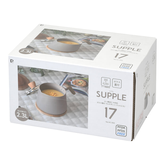 スプル ふっ素加工IH対応ガラス蓋付マルチポット17cm(2.3L) — PEARL
