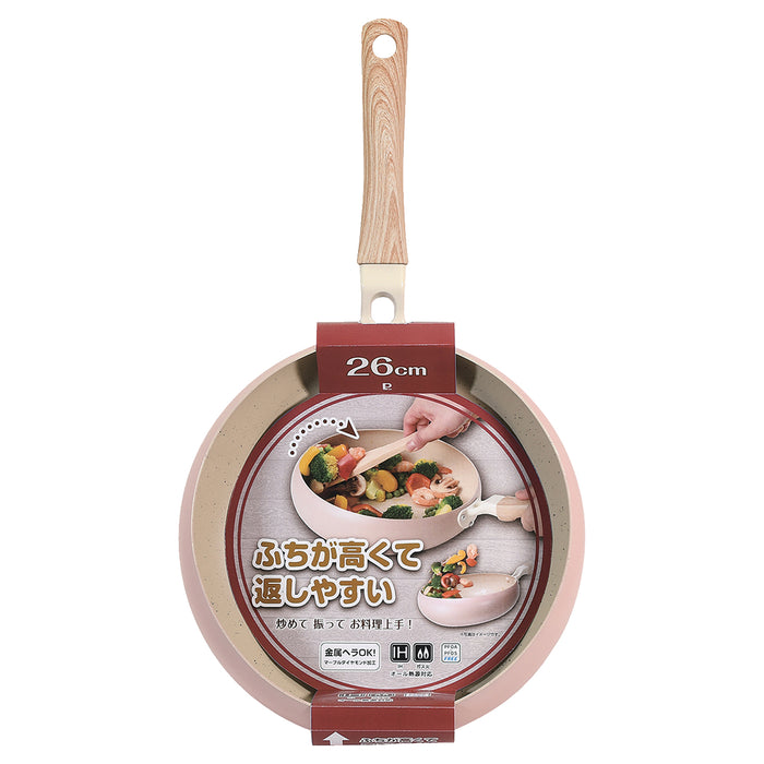 ちゃーぱん マーブルダイヤモンド加工IH対応フライパン26cm