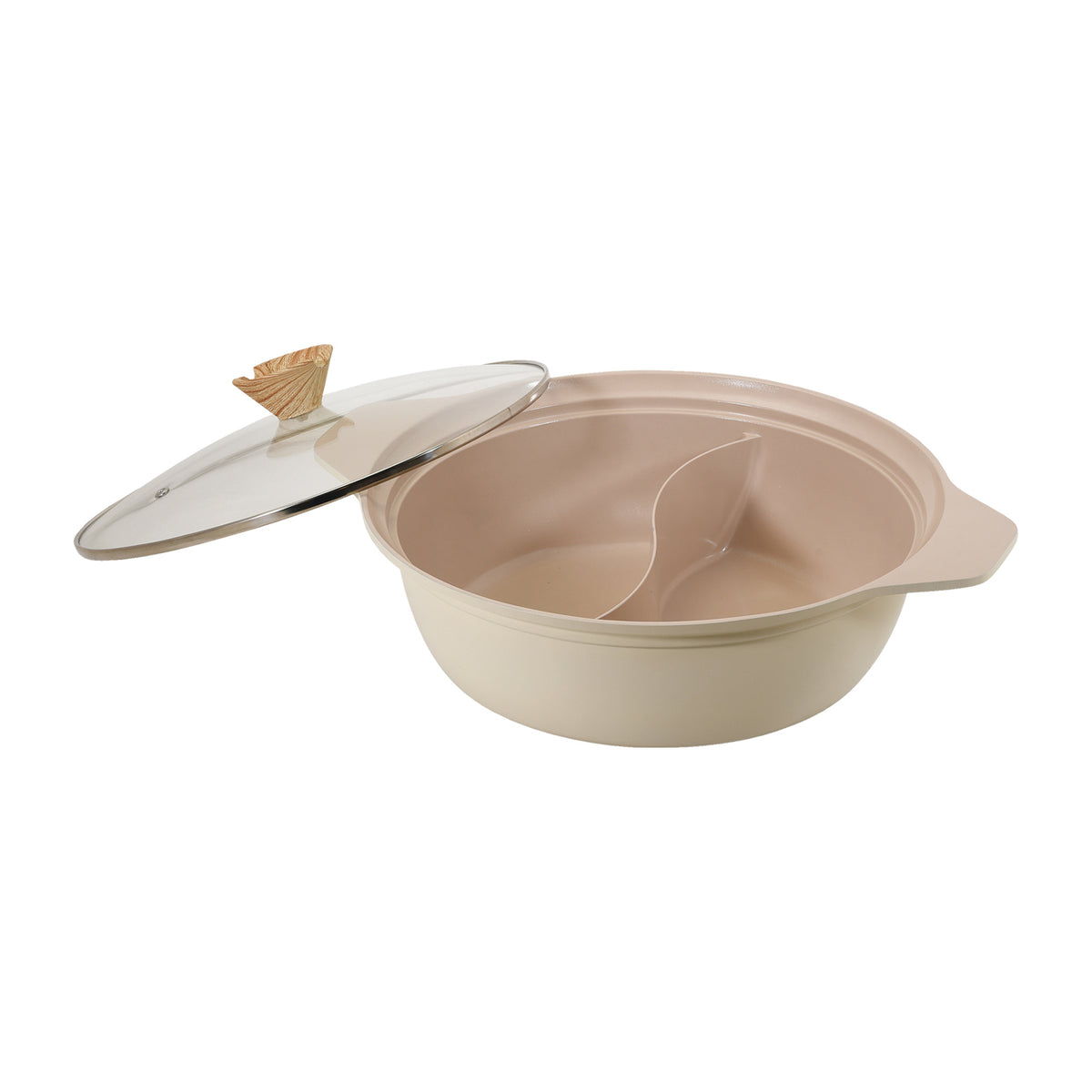 フィオーレ セラミック加工IH対応ガラス蓋付二食鍋26cm — PEARL LIFE