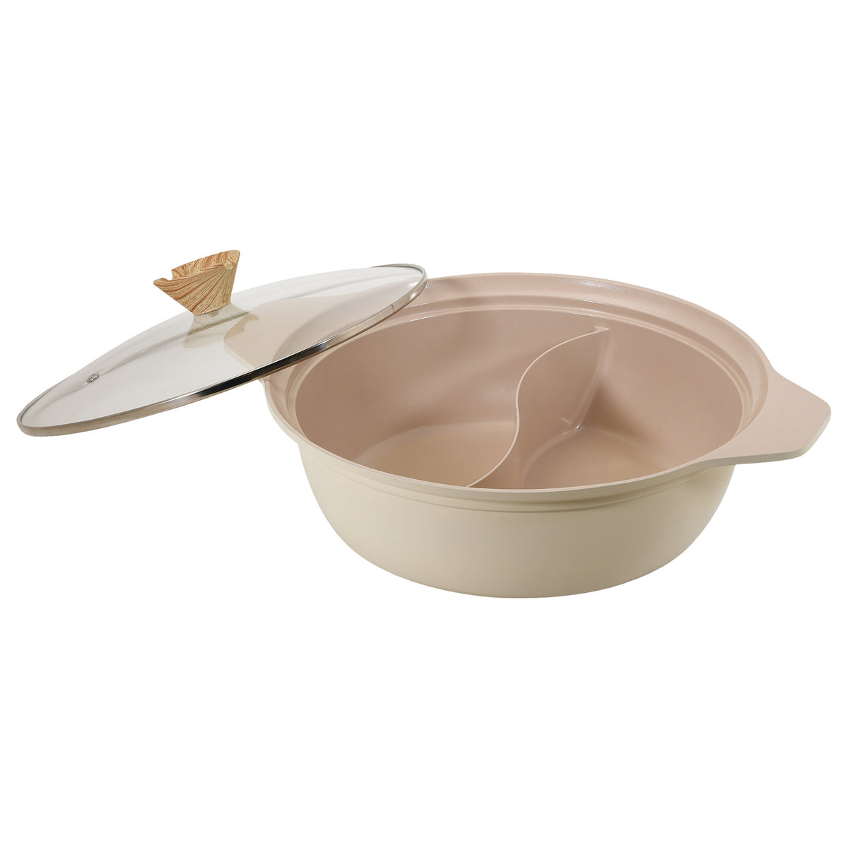 フィオーレ セラミック加工IH対応ガラス蓋付二食鍋28cm — PEARL LIFE