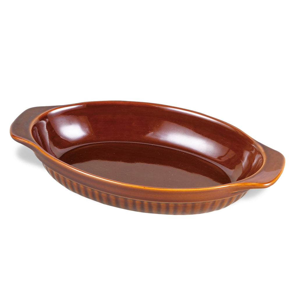 ファントゥクック 耐熱深型オーバル皿22×14cm(ブラウン) — PEARL LIFE