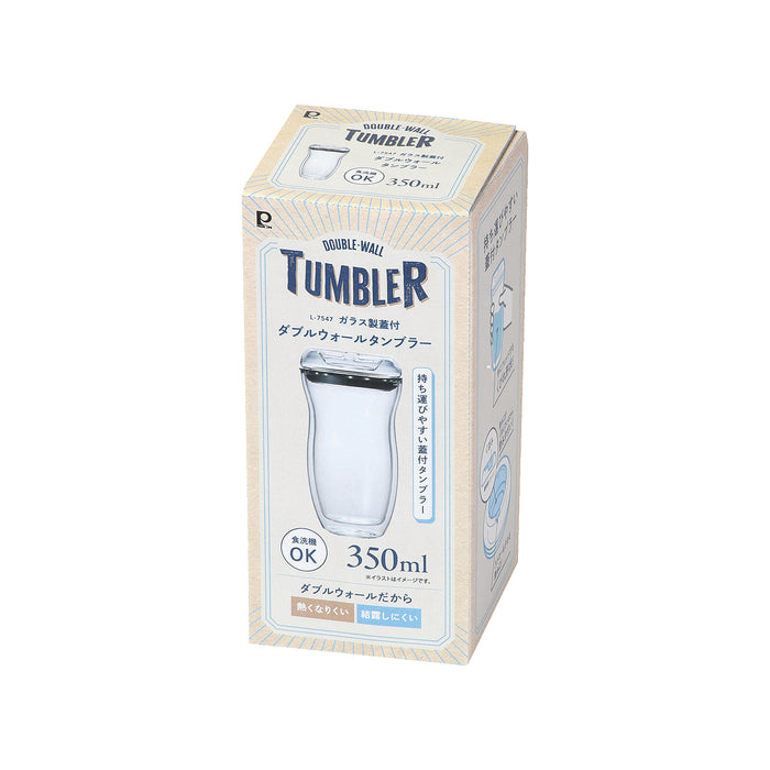 ガラス製蓋付ダブルウォールタンブラー350ml