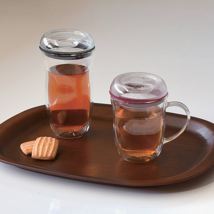 ガラス製蓋付ダブルウォールマグカップ250ml