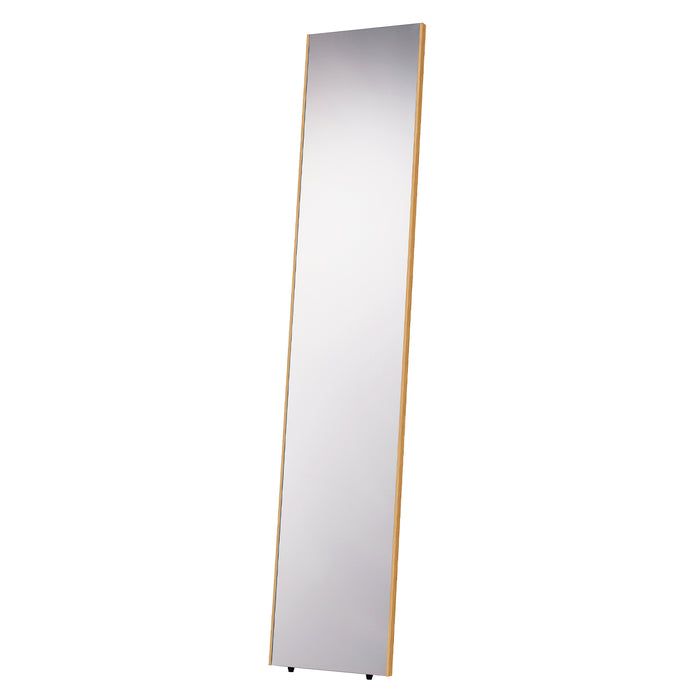 軽くて割れない壁掛けミラーⅡ　木目調ナチュラル　30×150